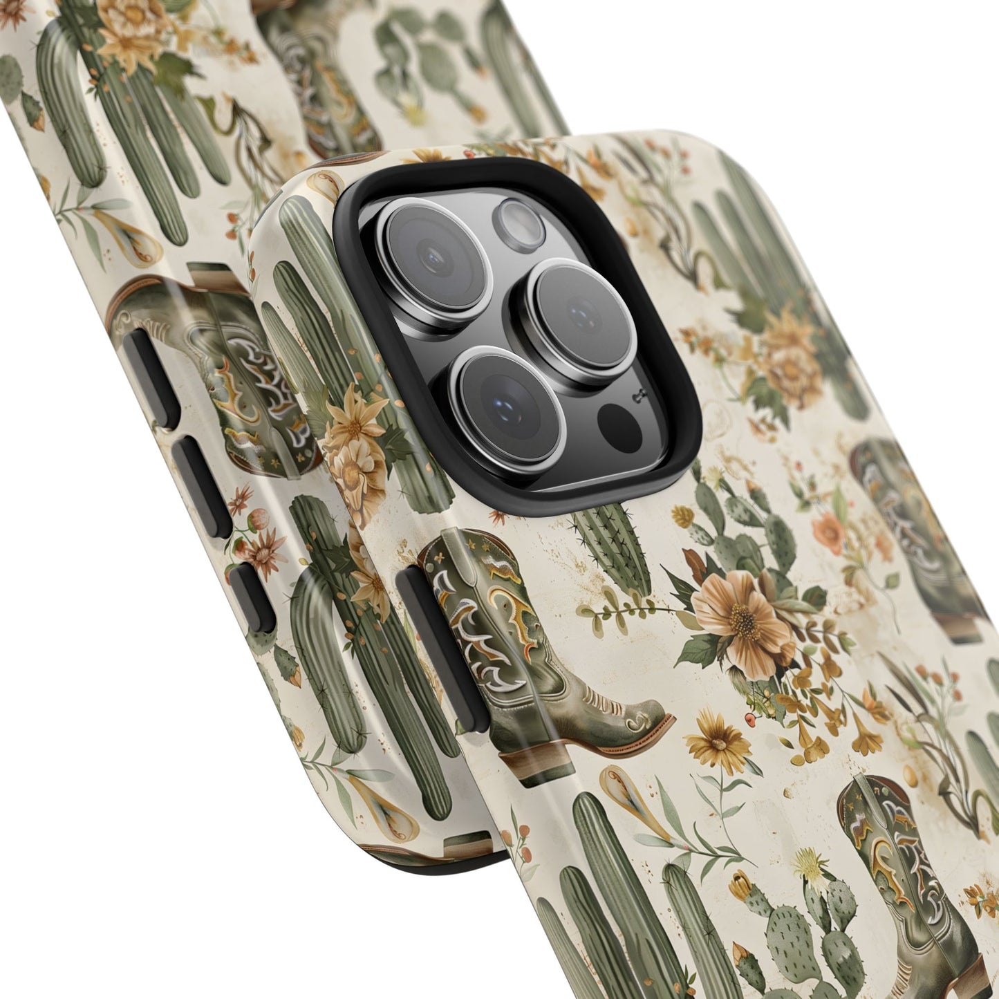 Sage Boots and Flowers Phone Case