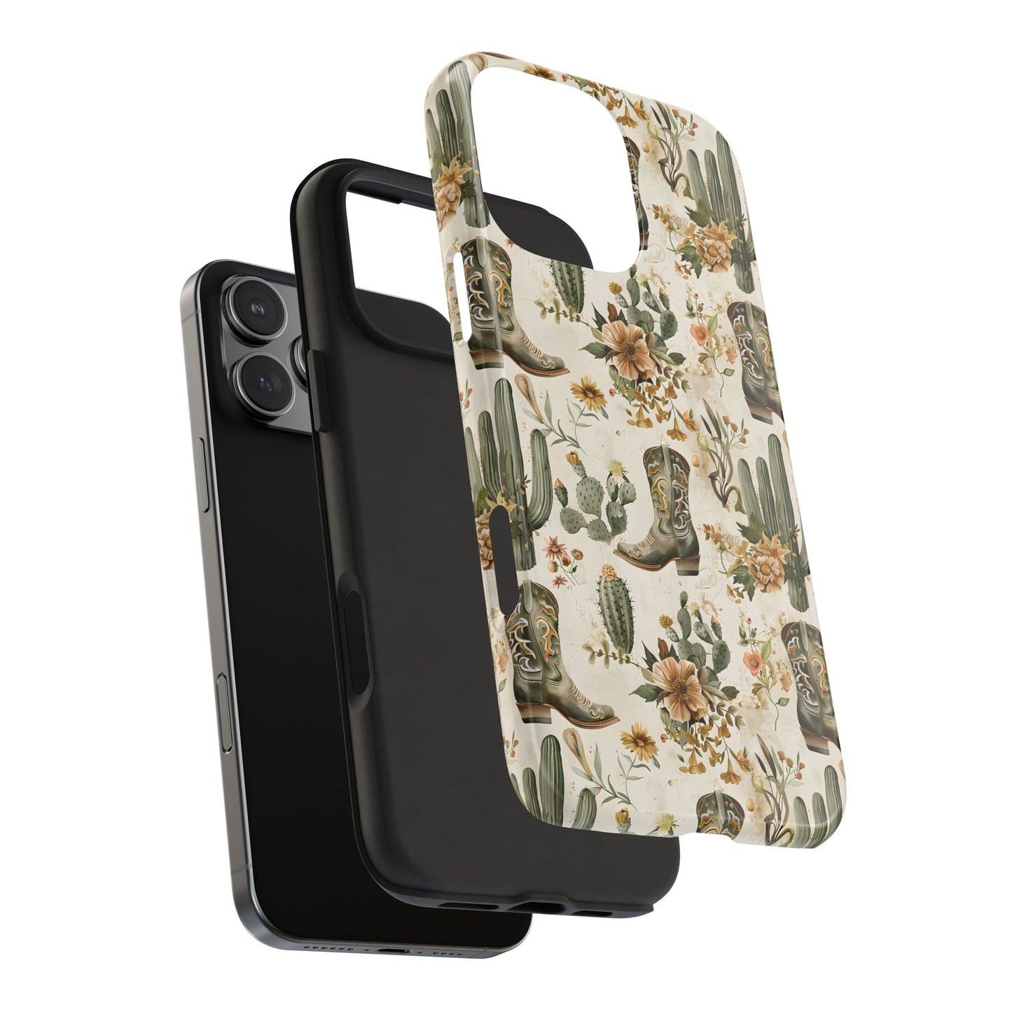 Sage Boots and Flowers Phone Case