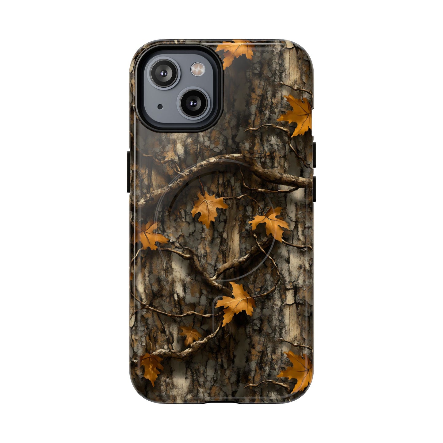 Orange Leaf Tree Camo Magnetic Case