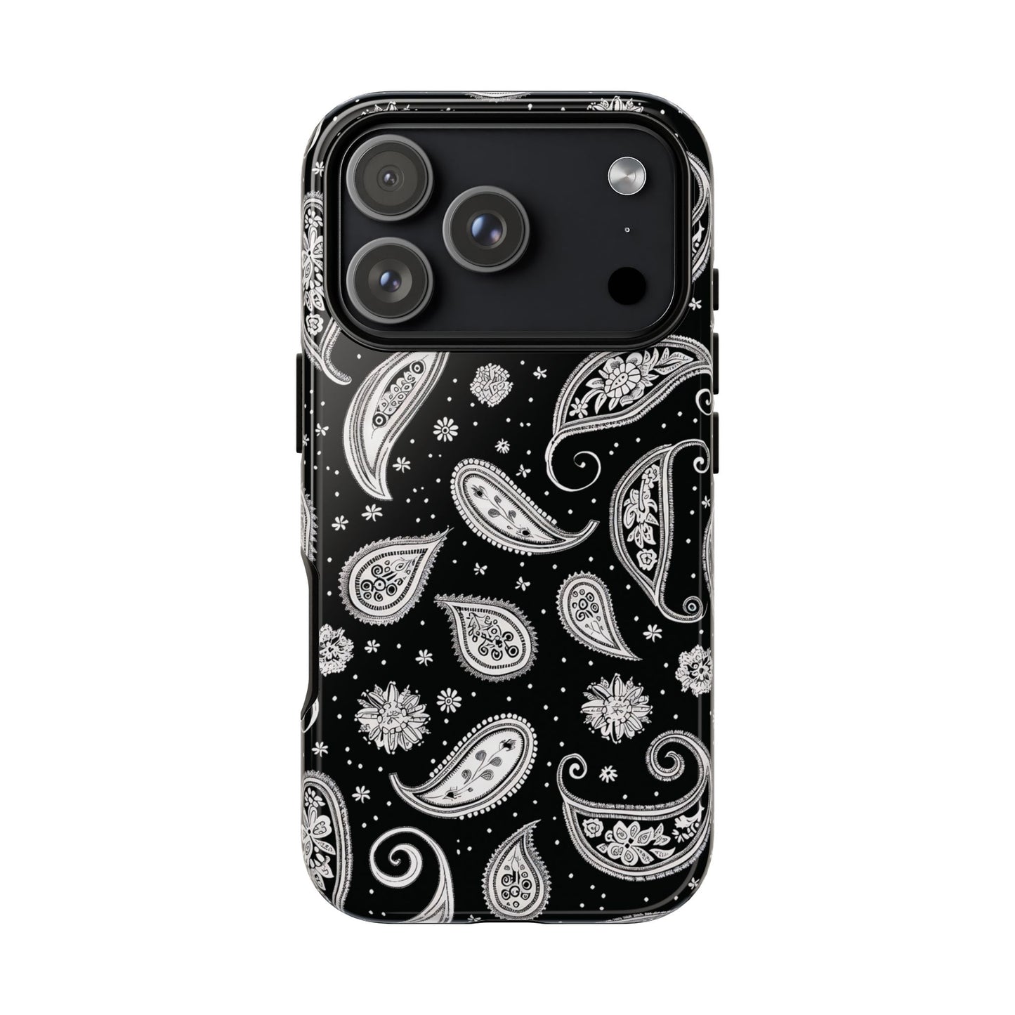 Black White Paisley Tough Phone Case