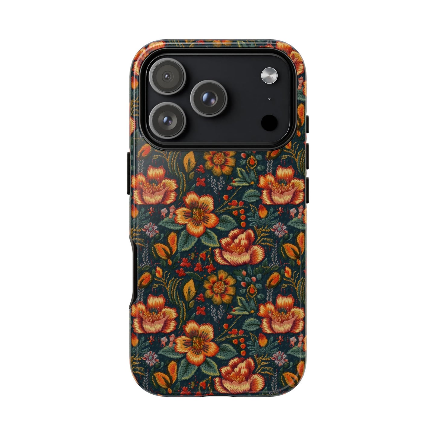 Embroidered Flowers Tough Phone Case