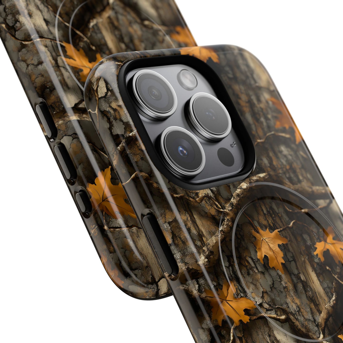 Orange Leaf Tree Camo Magnetic Case