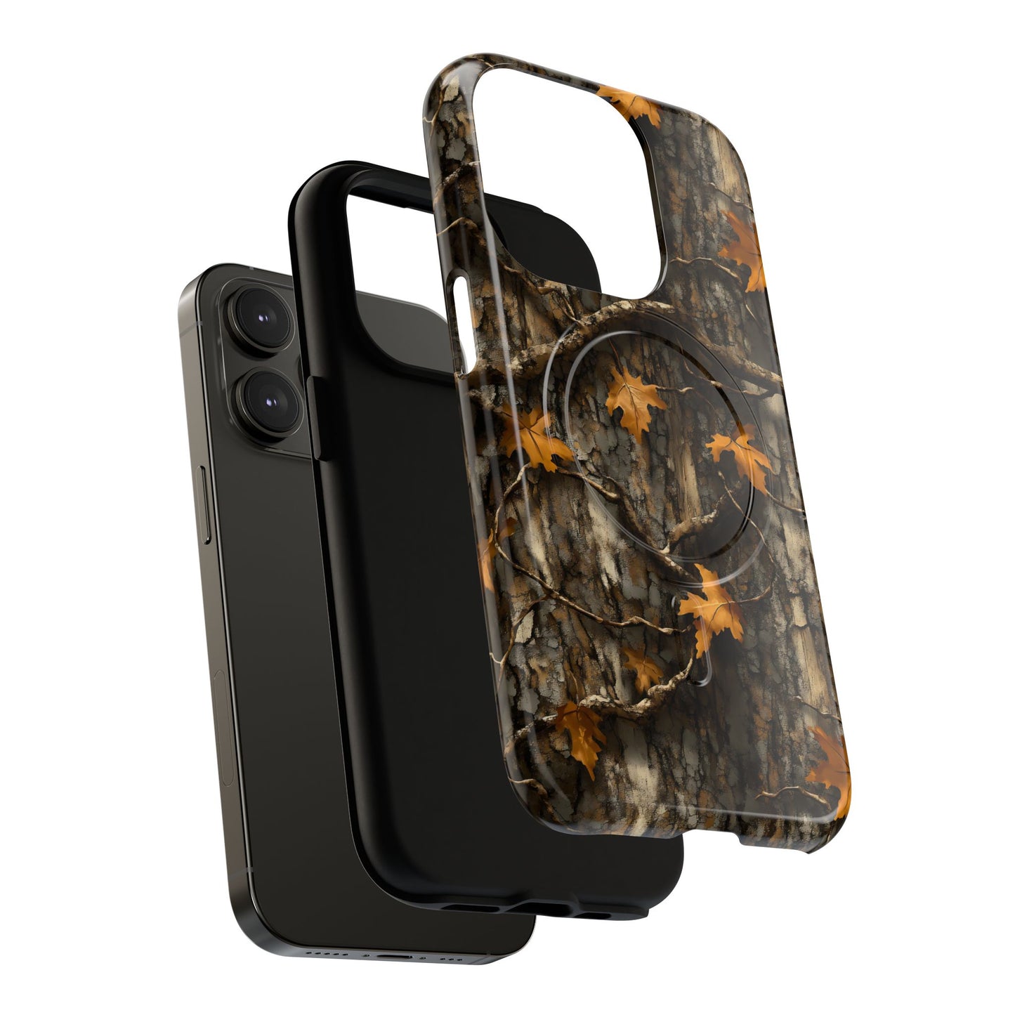 Orange Leaf Tree Camo Magnetic Case