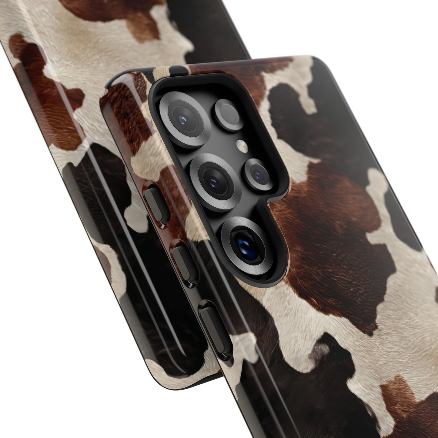 Brown Black Cowhide Phone Case