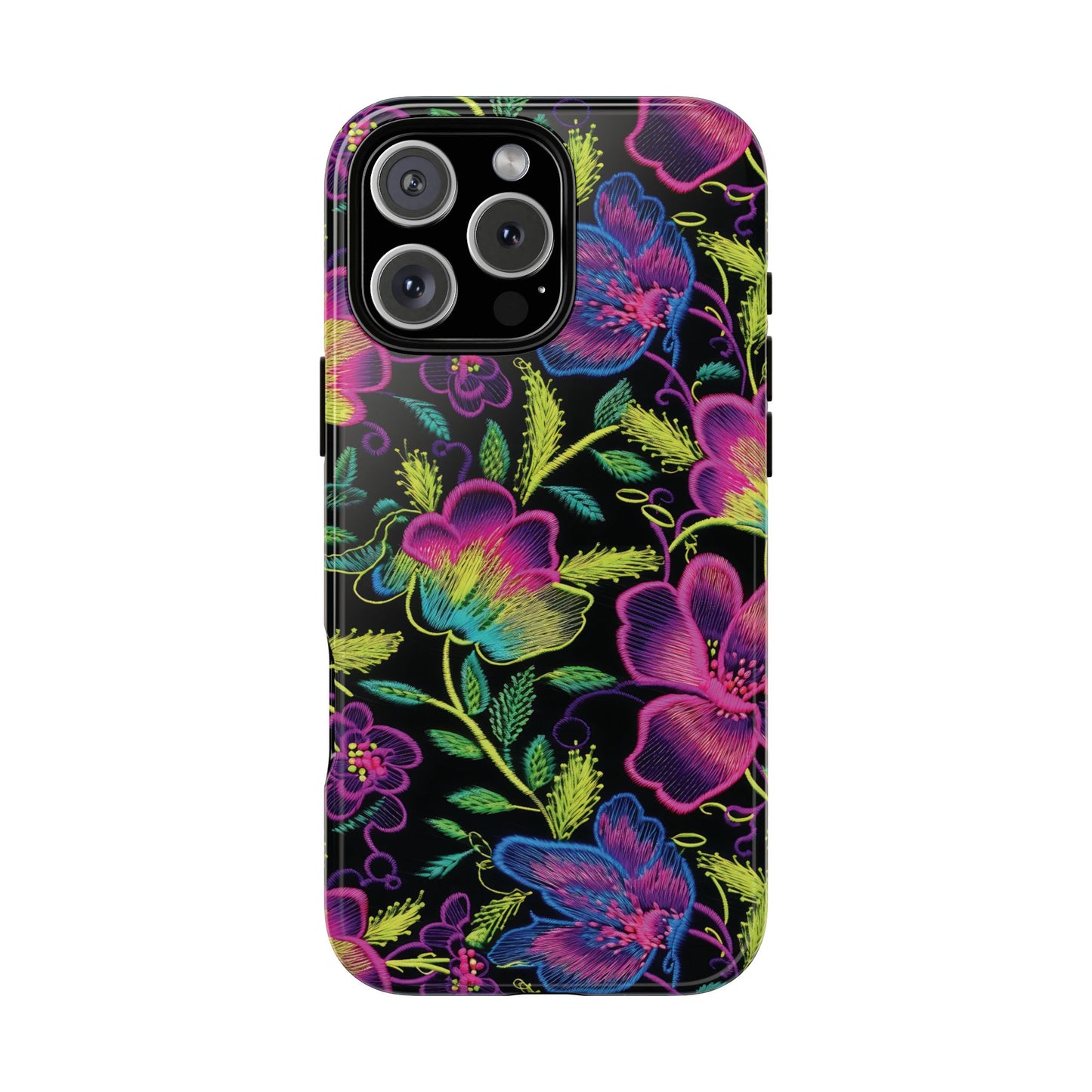 Neon Green Flowers Tough Phone Case