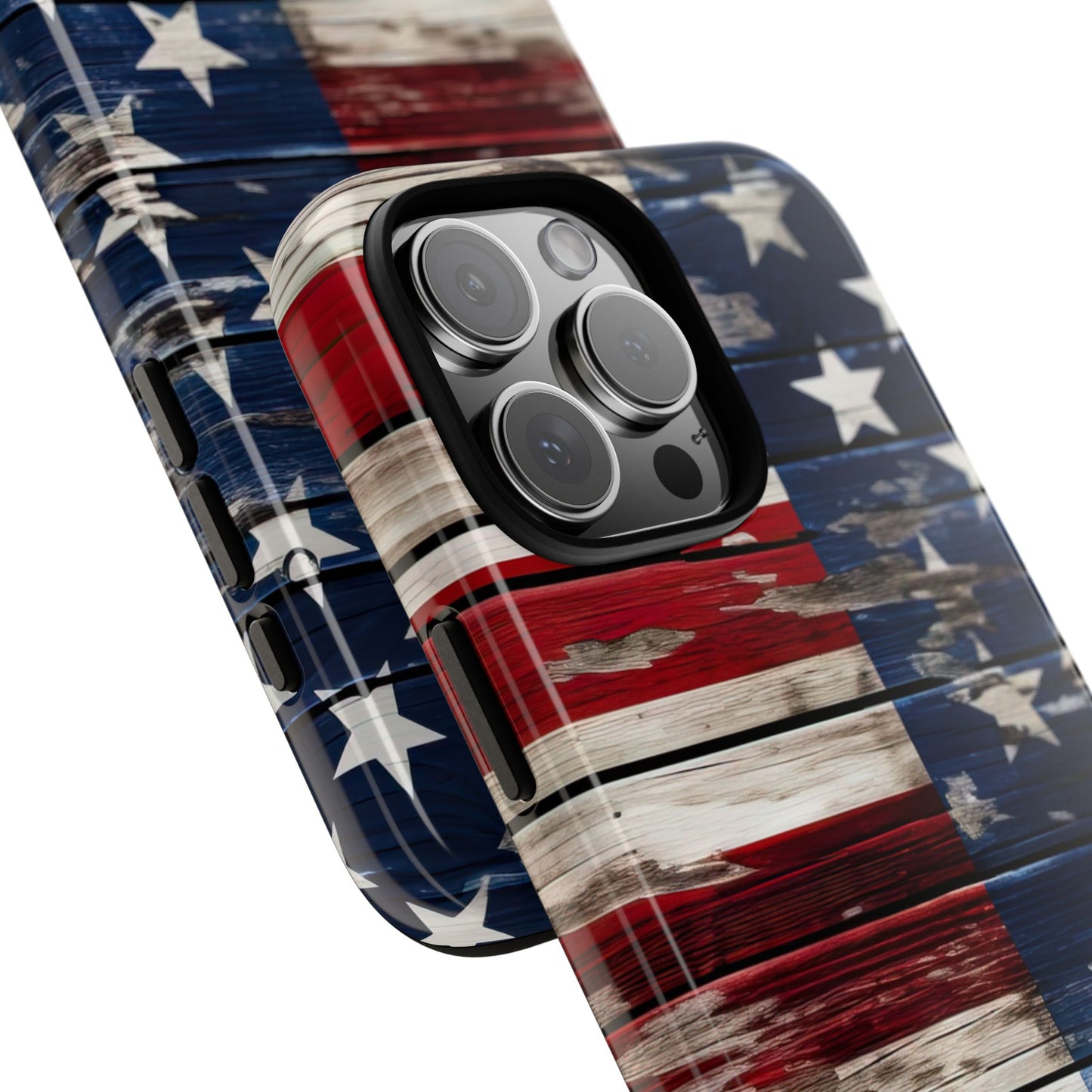 Wood Stars Stripes Patriotic Tough Phone Case
