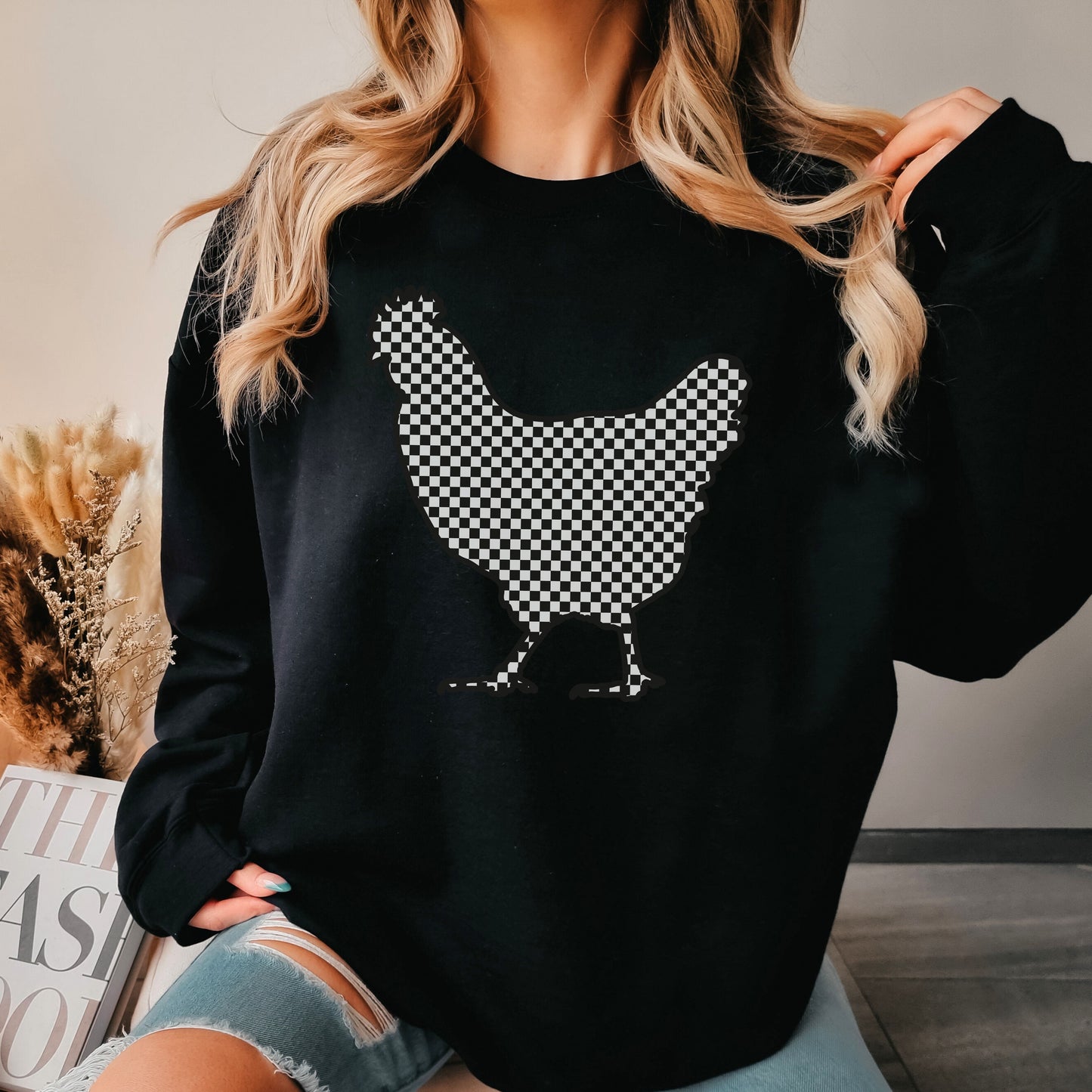 Checkered Chicken Sweatshirt
