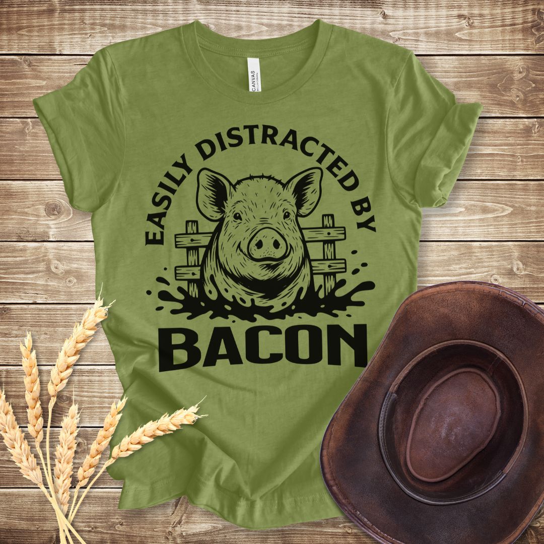 Easily Distracted By Bacon T-shirt