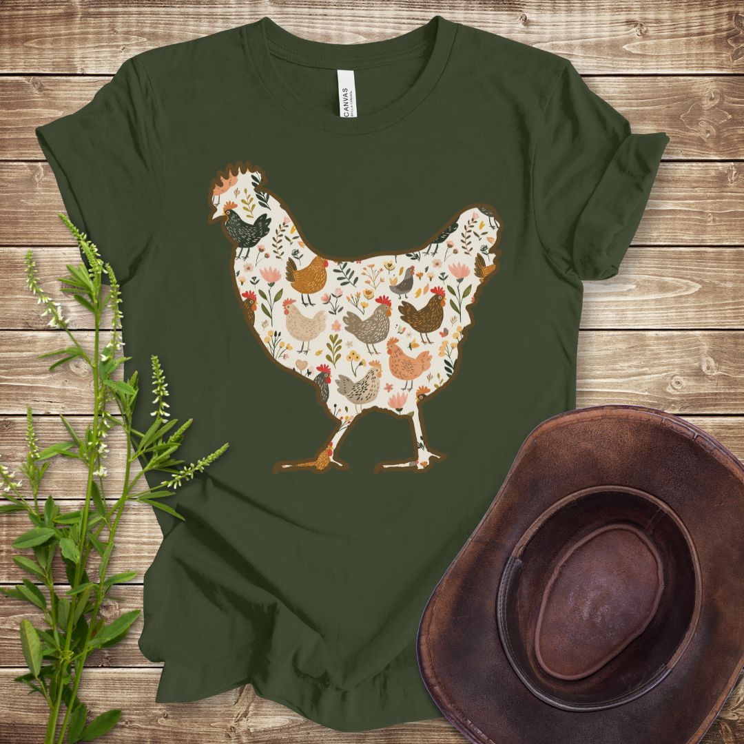 Floral Chicken T-shirt
