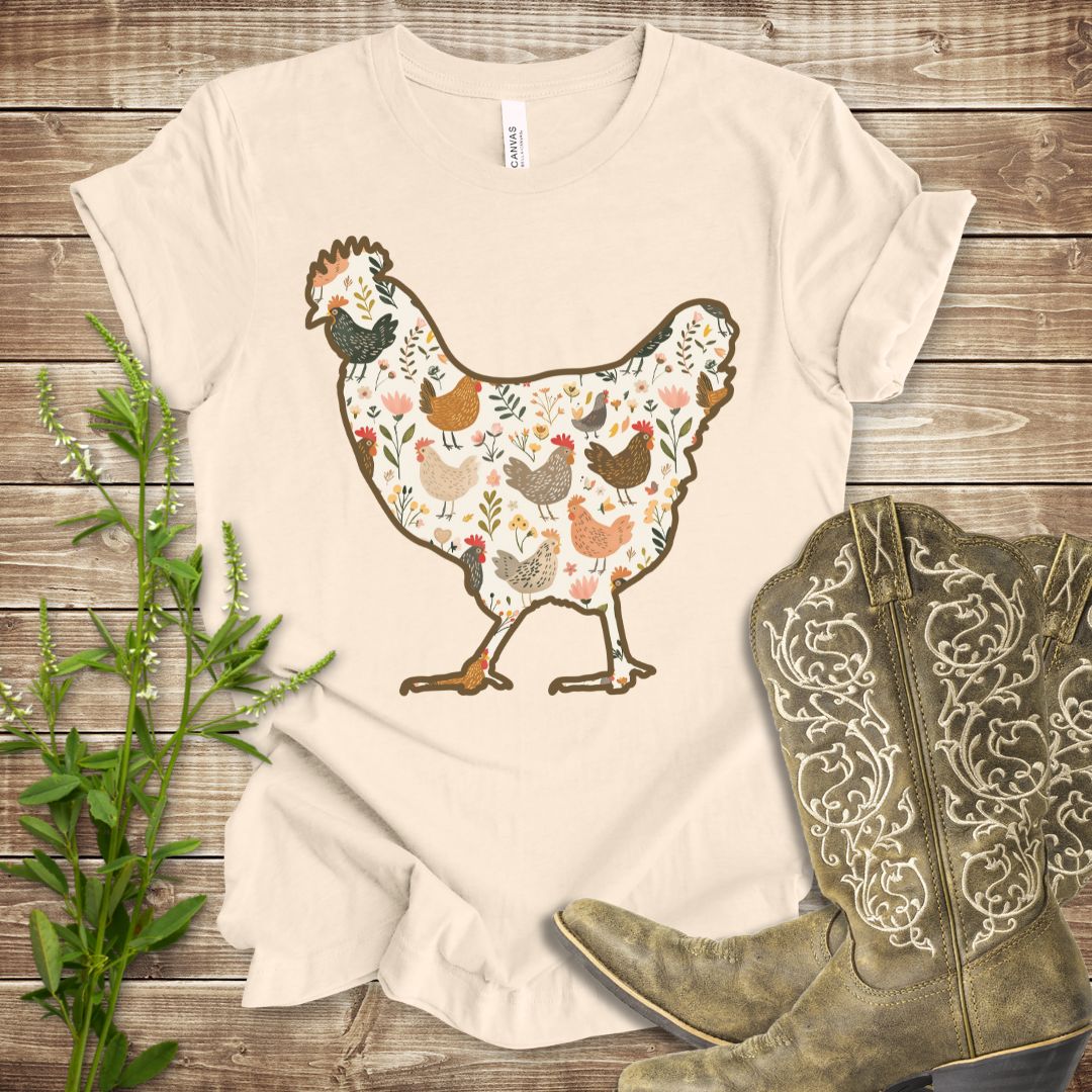 Floral Chicken T-shirt
