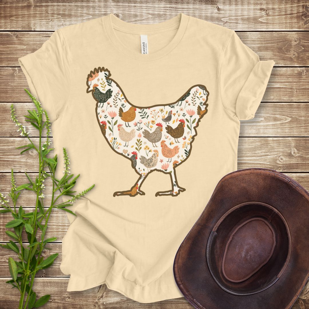 Floral Chicken T-shirt