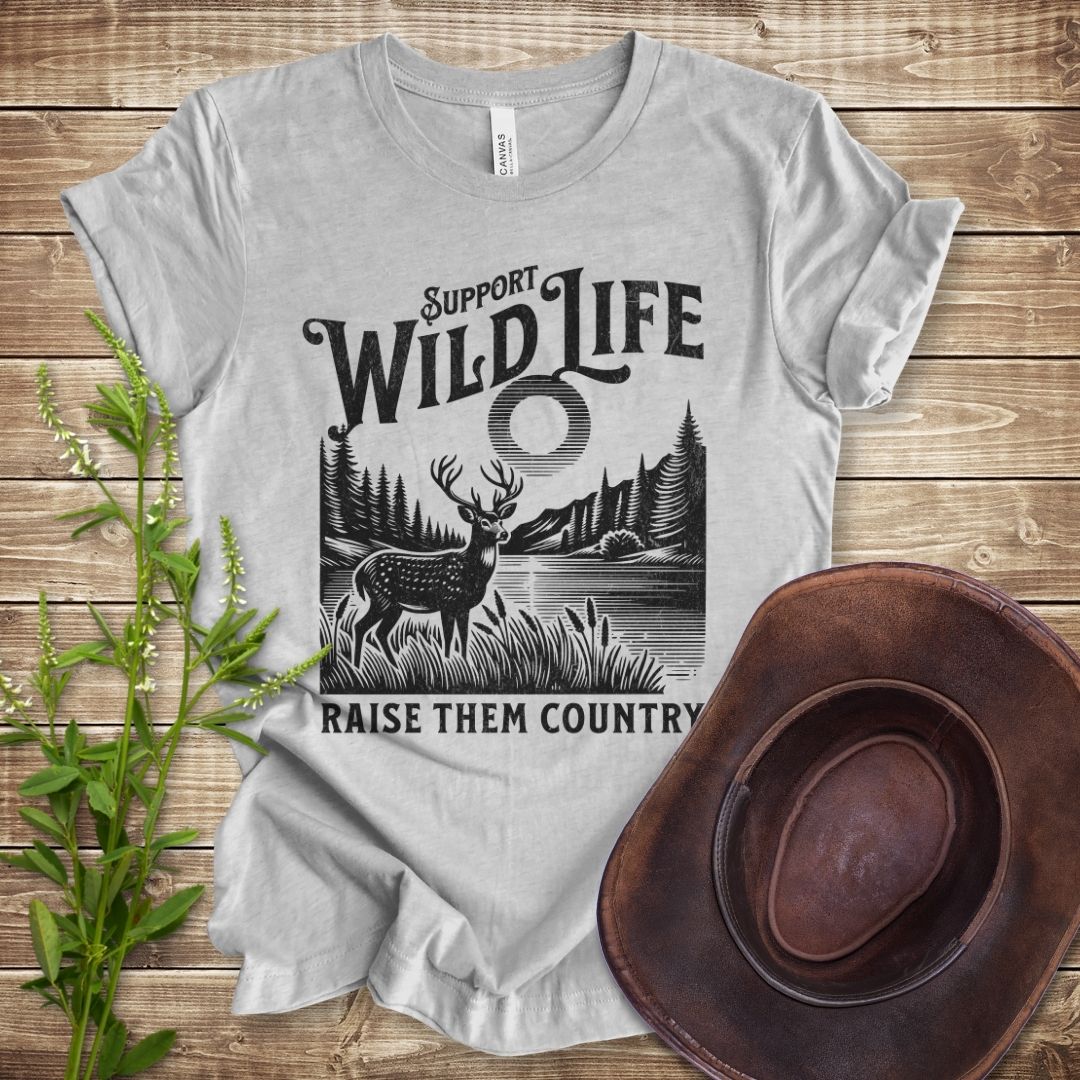 Support Wildlife Raise Them Country Deer T-shirt