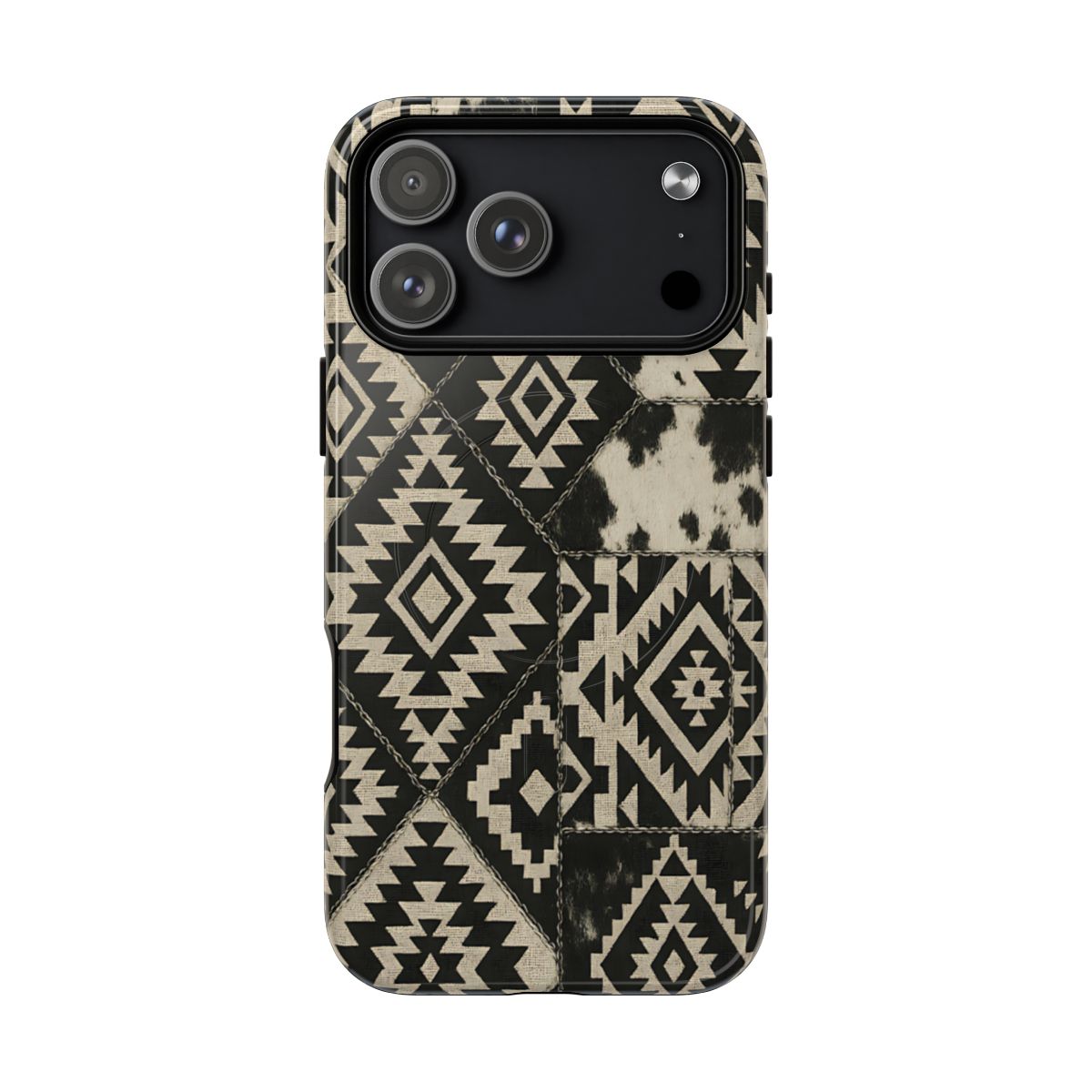 Black Aztec Quilt Magnetic Case - iPhone 18 Pro Max