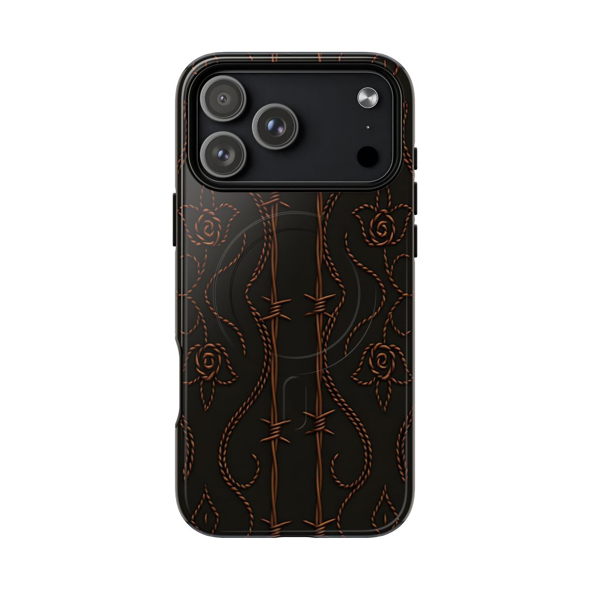 Black Copper Vine Stitch Magnetic Case
