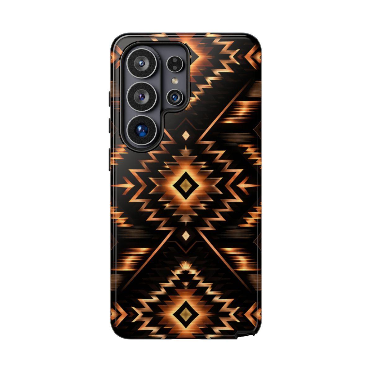 Black Gold Aztec Rug Tough Case