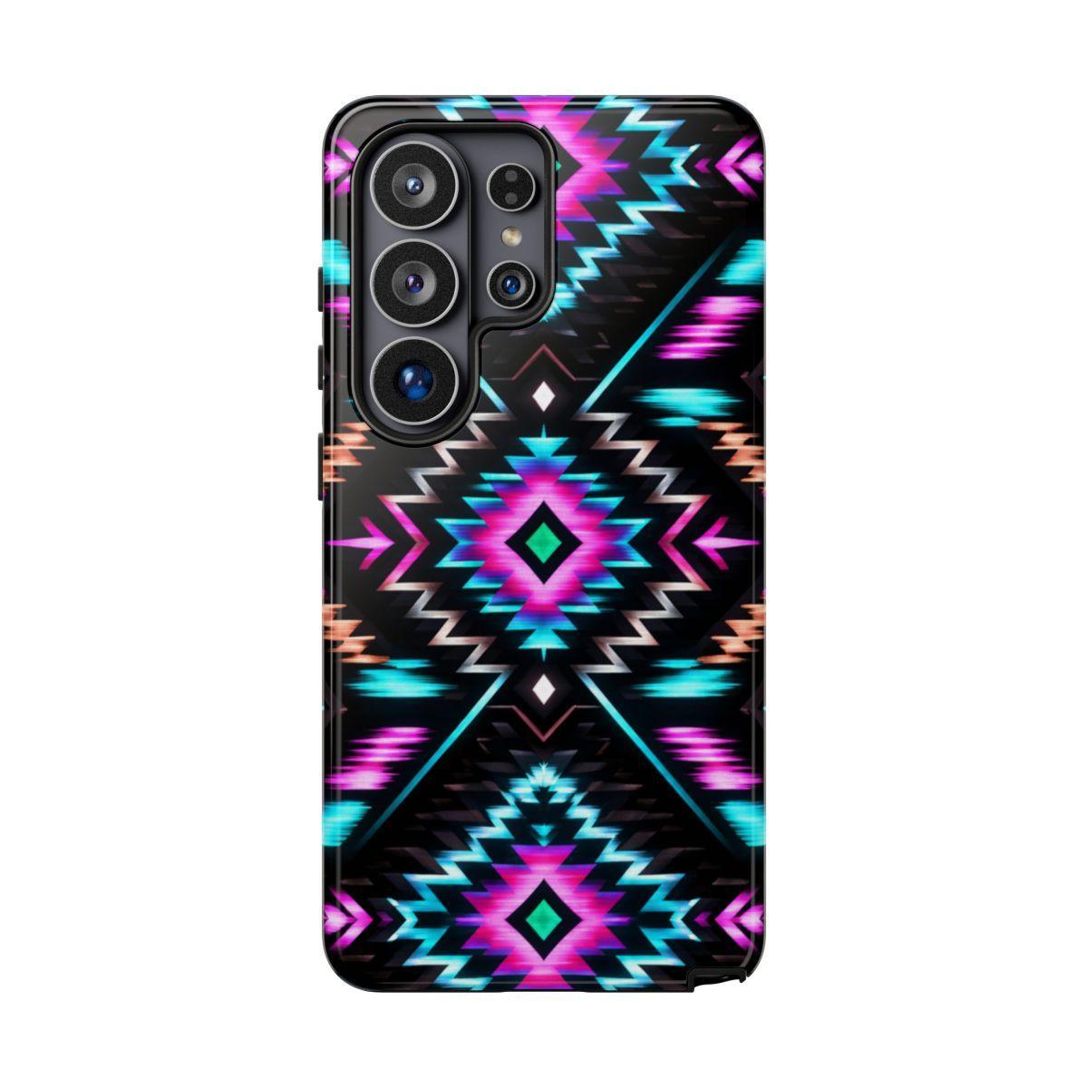 Black Neon Aztec Rug Tough Case
