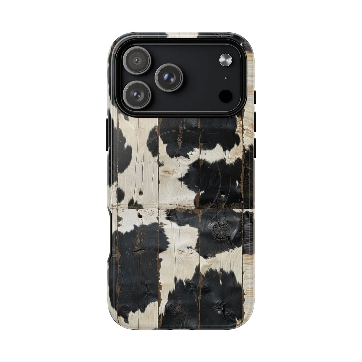 Black Wooden Cowhide Magnetic Case