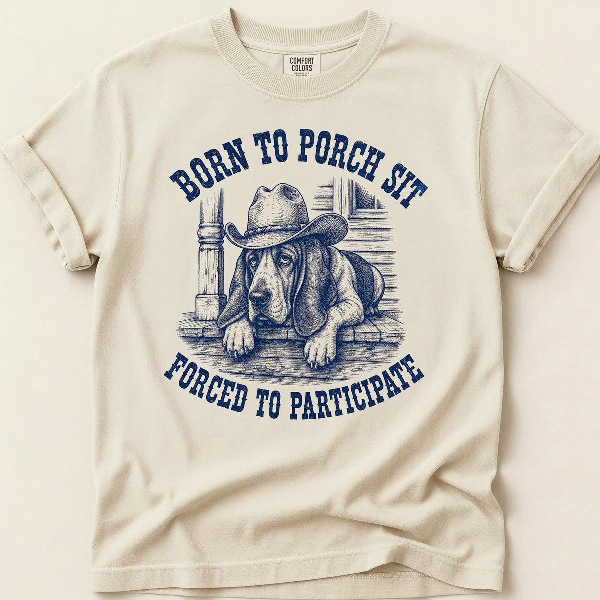 Born To Porch Sit T-shirt on Ivory