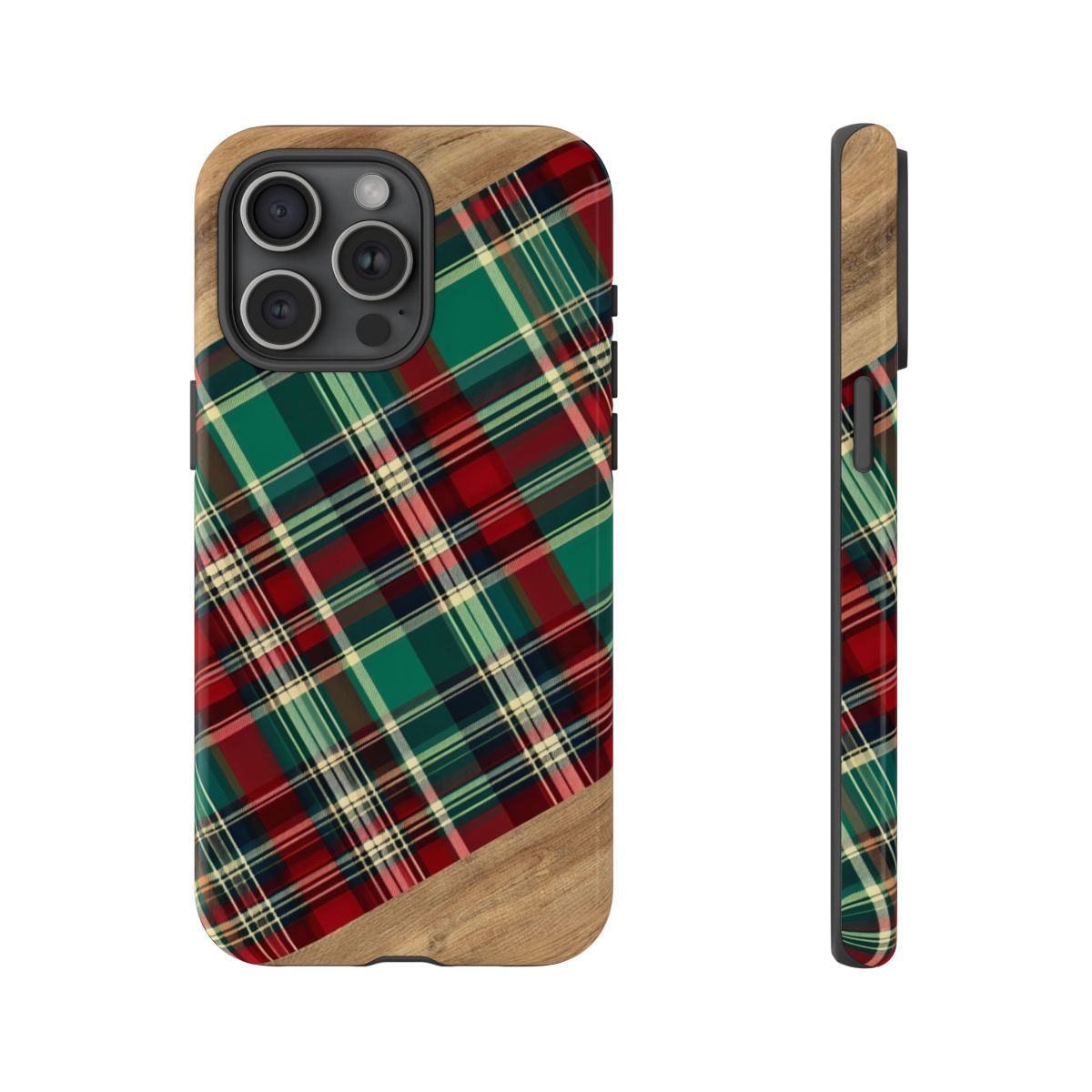 Country Christmas Plaid and Wood Tough Case