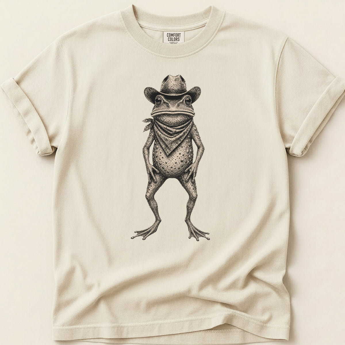 Cowboy Frog T-shirt on Ivory