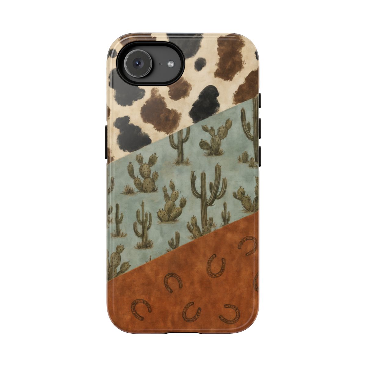 Cowhide Turquoise Cactus Tough Case - iPhone 16e