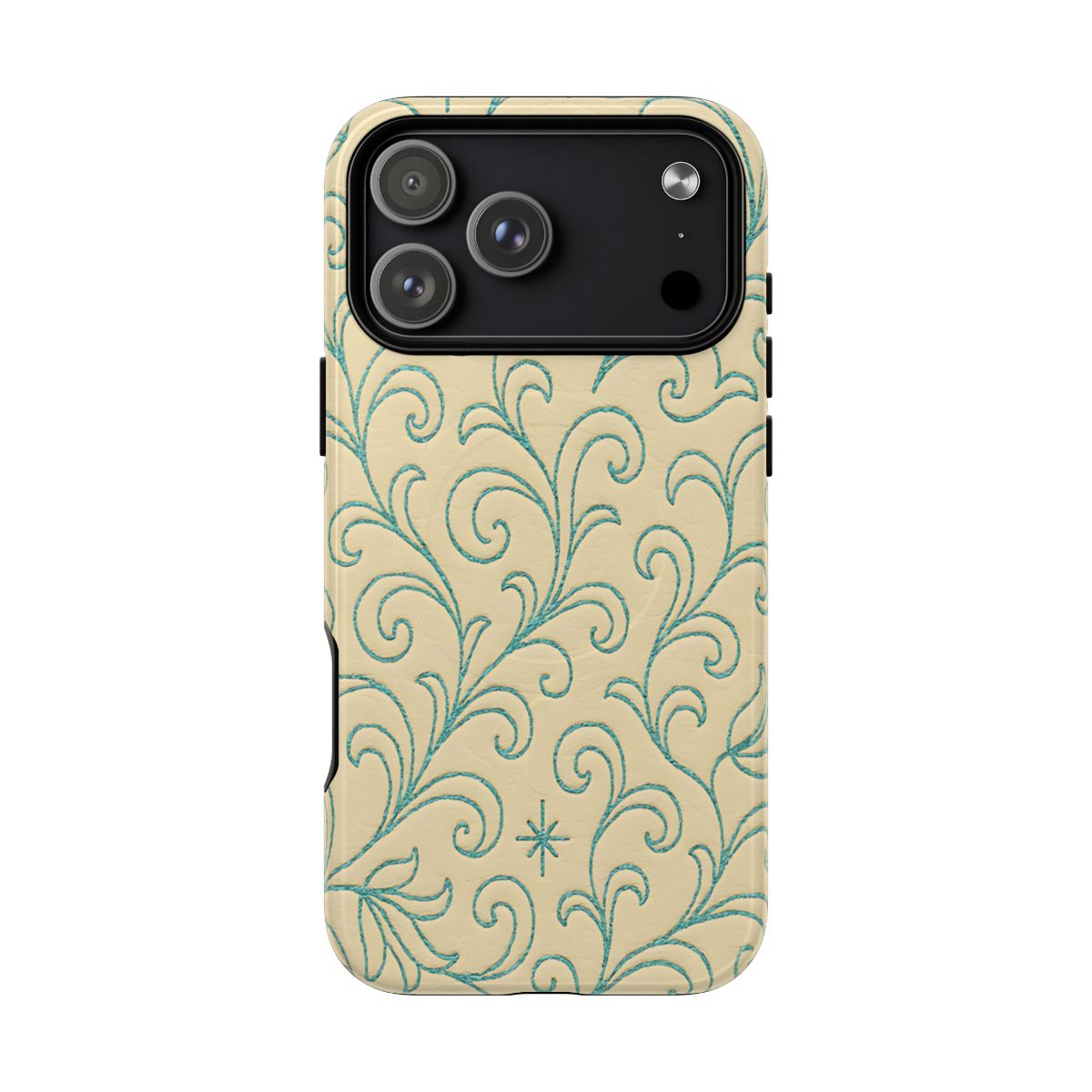 Cream + Turquoise Stitch Magnetic Case