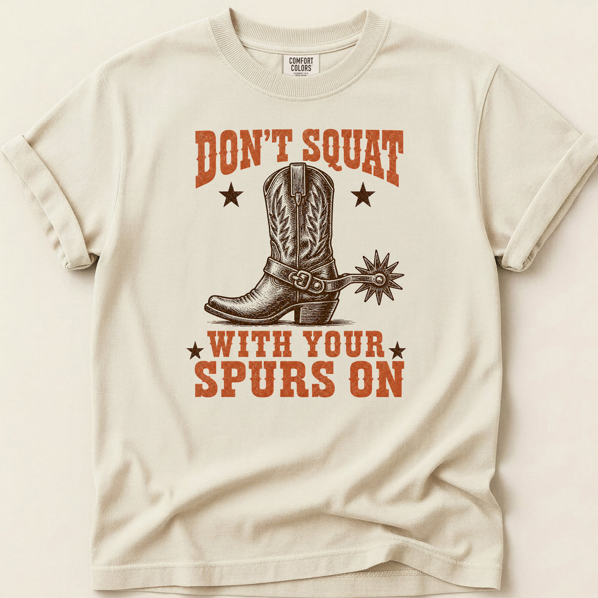 Dont Squat Boot T-shirt on Ivory
