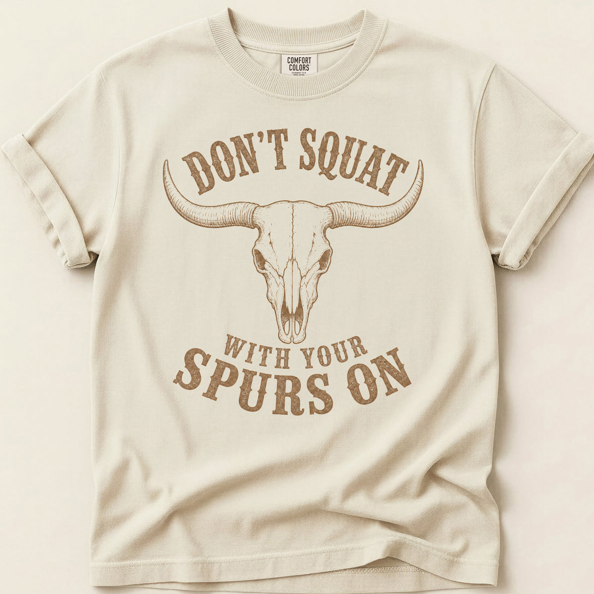 Dont Squat Skull T-shirt on Ivory