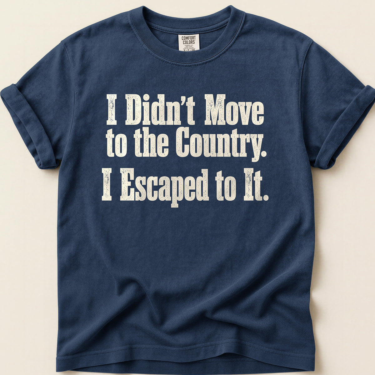 Escaped To Country T-shirt on Navy