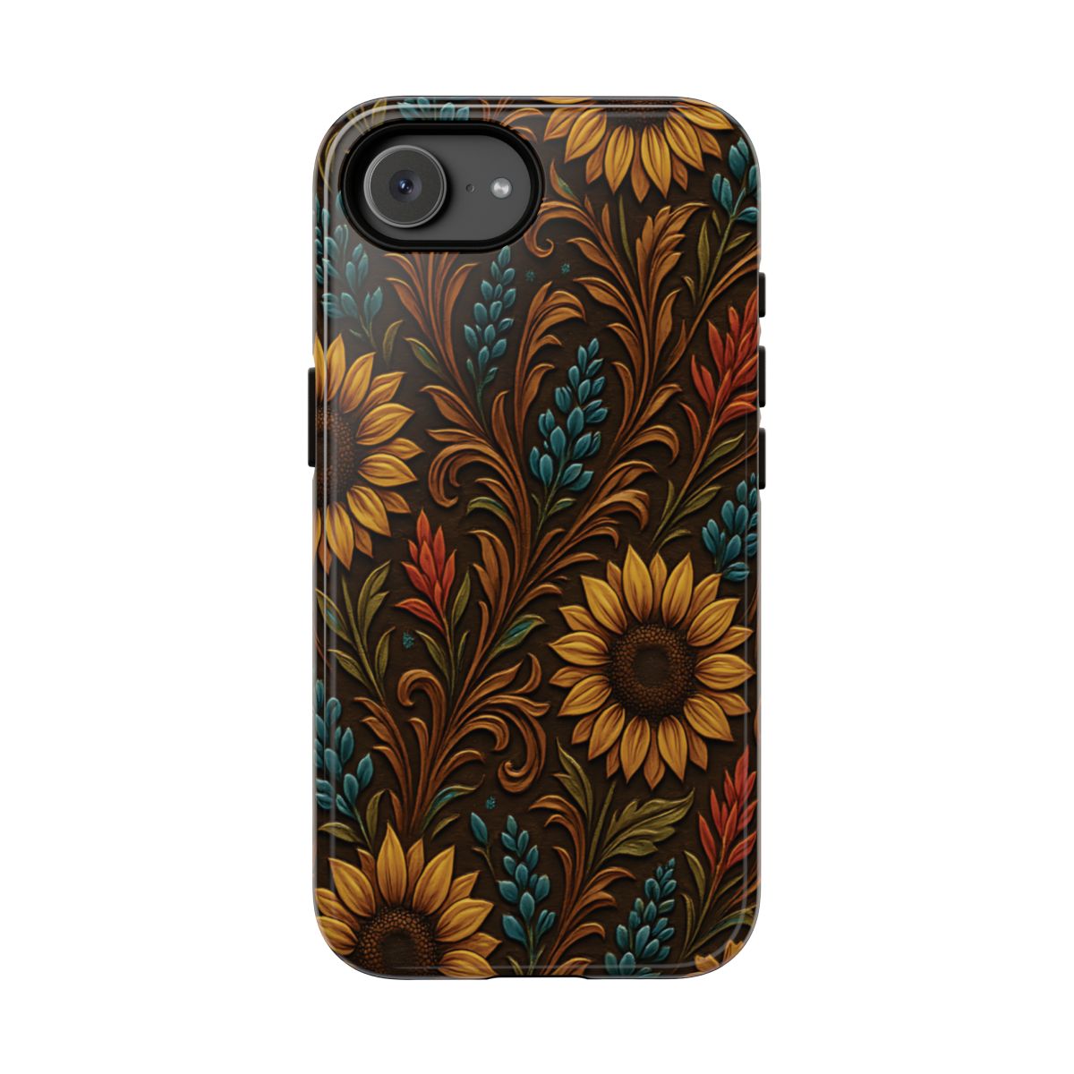Faux Tooled Western Wildflowers Tough Case - iPhone 16e