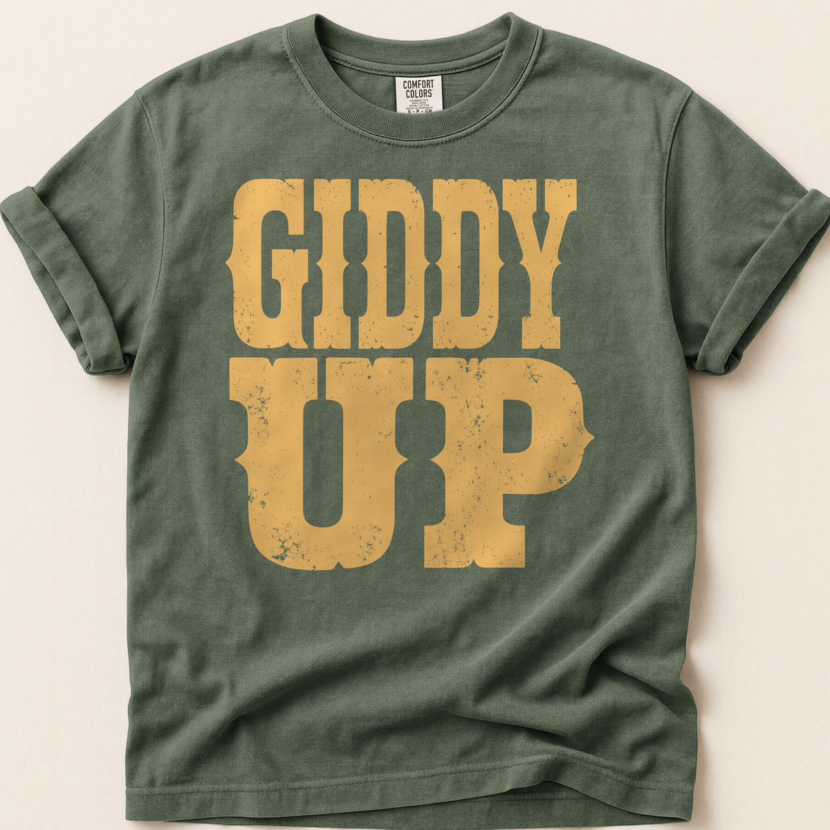Giddy Up T-shirt on Moss