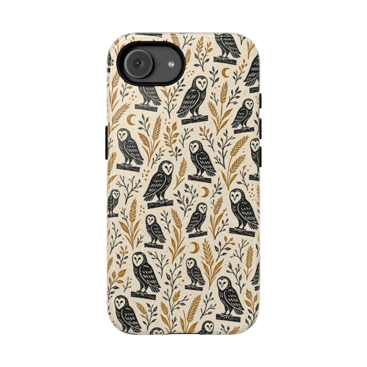 Linocut Barn Owls Tough Case - iPhone 16e