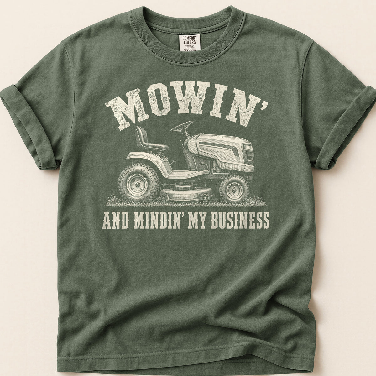 Mowin And Mindin T-shirt on Moss