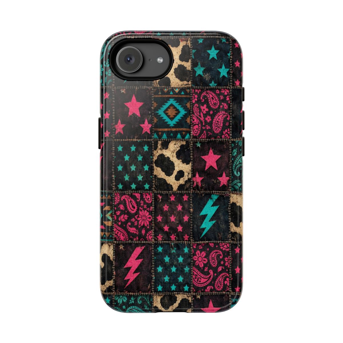 Neon Cowhide Patchwork Tough Case - iPhone 16e