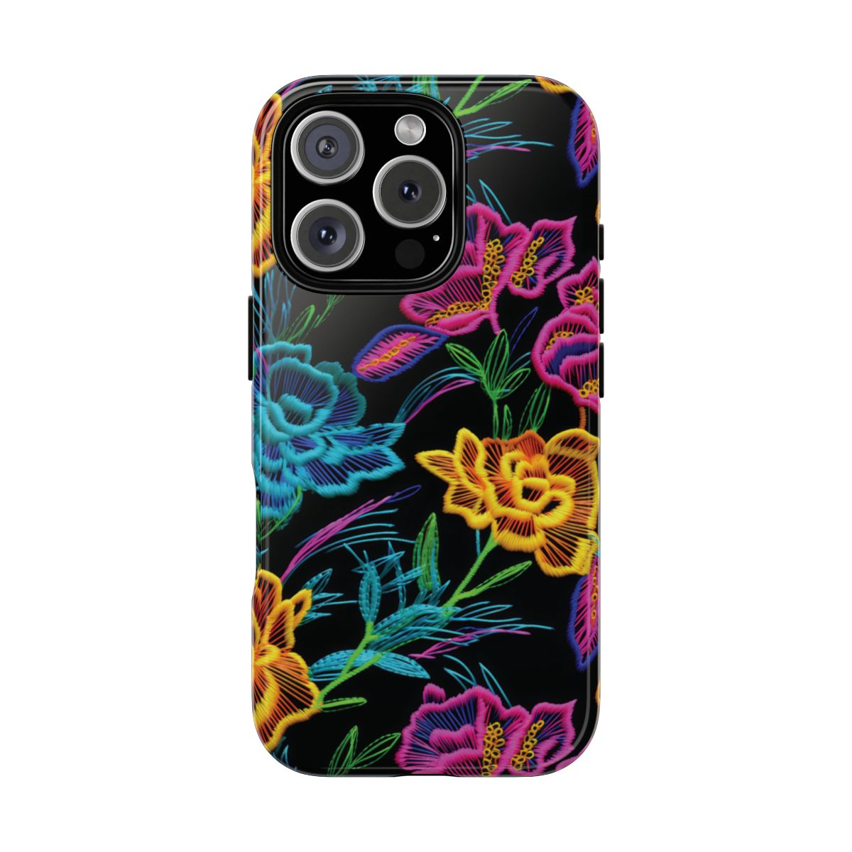 Neon Orange Flowers Tough Case