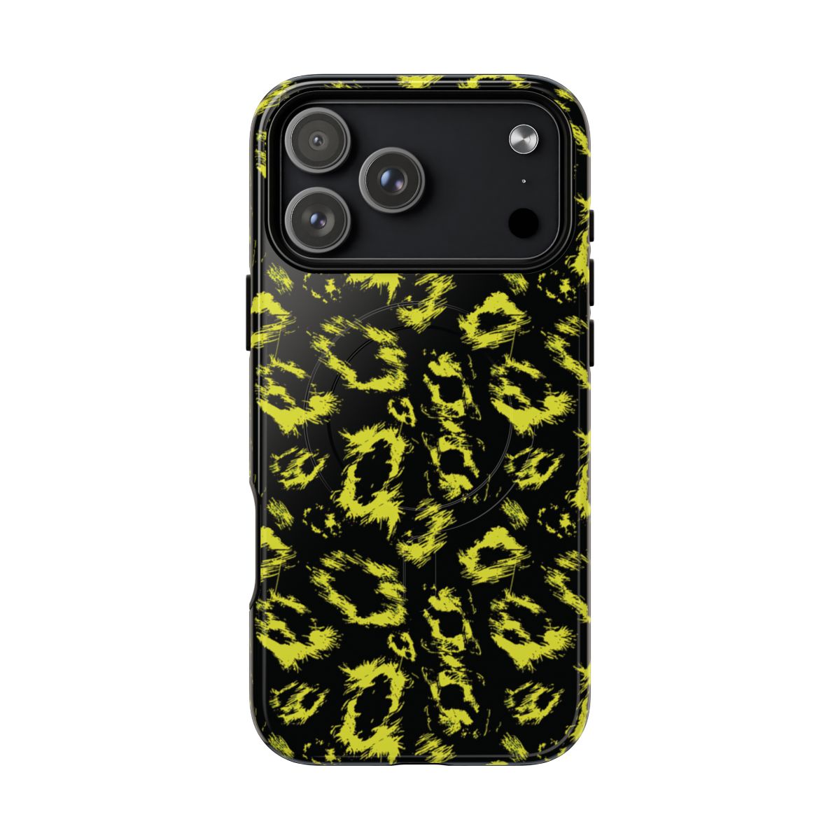 Neon Yellow Leopard Magnetic Case
