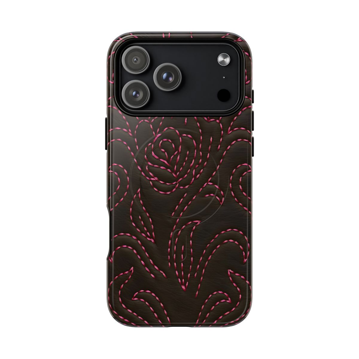 Pink on Black Stitch Magnetic Case