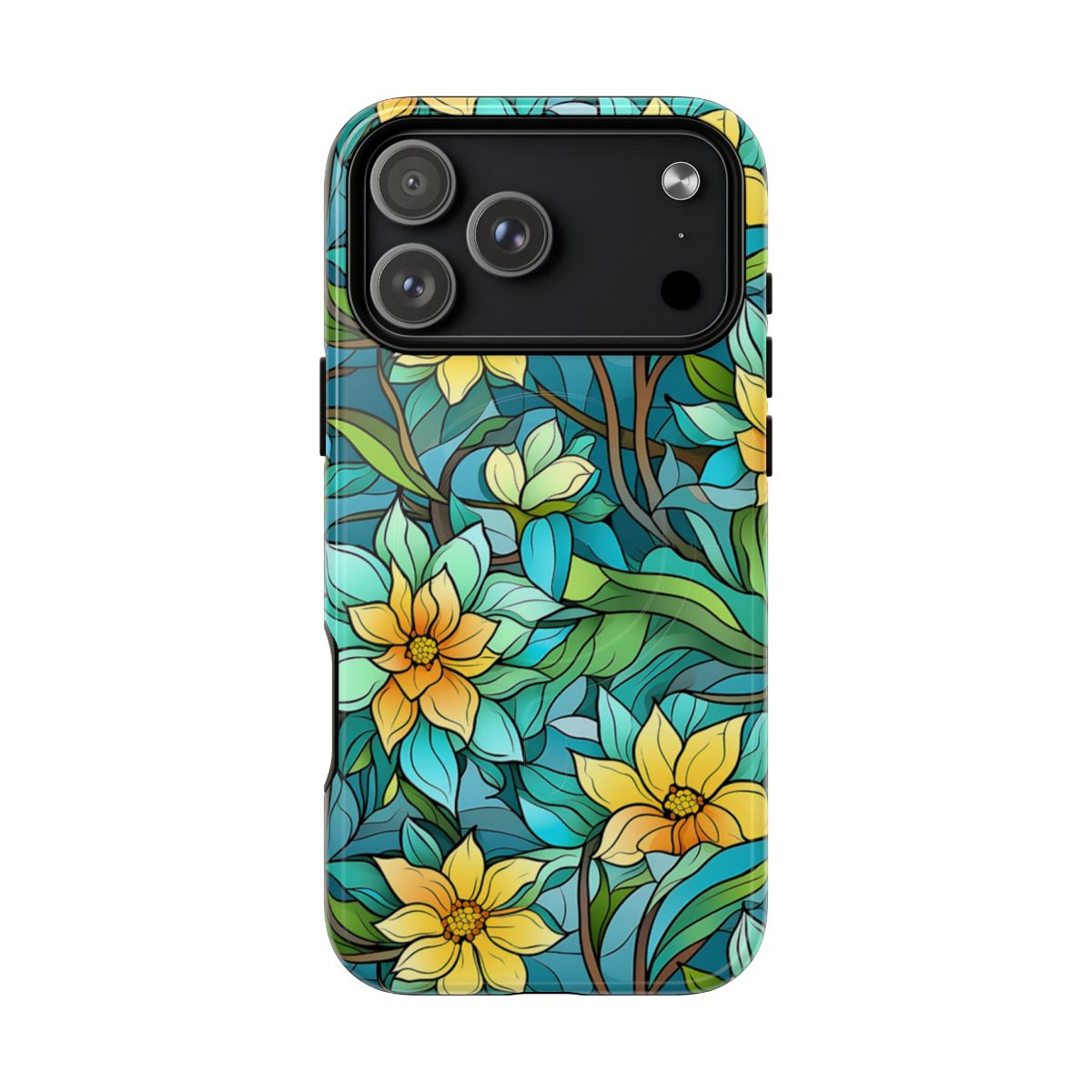 Stained Glass Yellow Flowers Magnetic Case