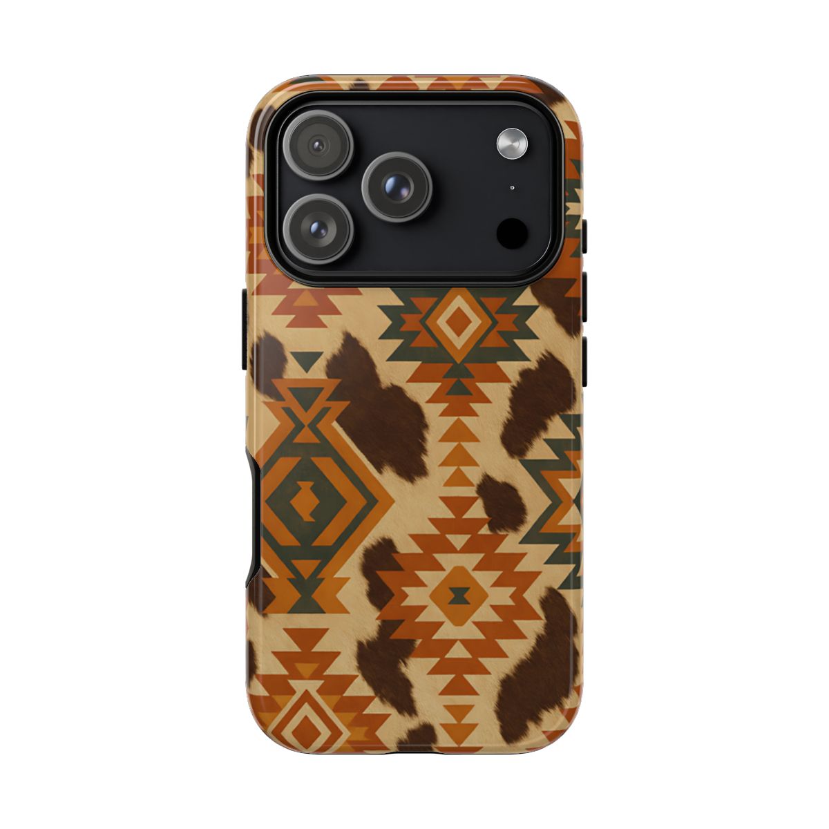 Sunset Aztec + Cowhide Tough Case