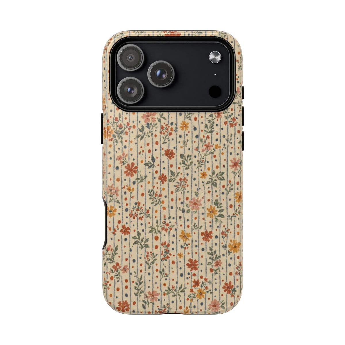 Ticking Stripe Floral Magnetic Case - iPhone 18 Pro Max