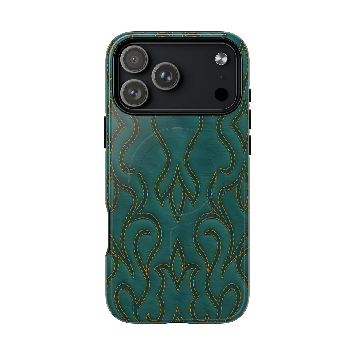 Faux Tooled Teal Stitch Magnetic Case