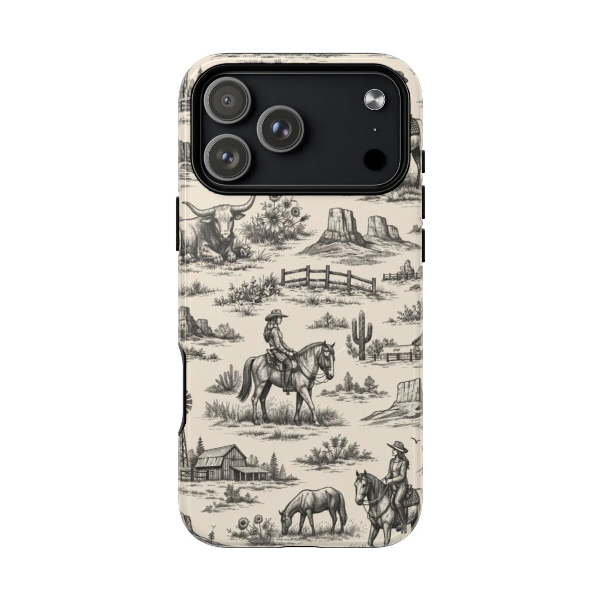 Western Toile Black Magnetic Case
