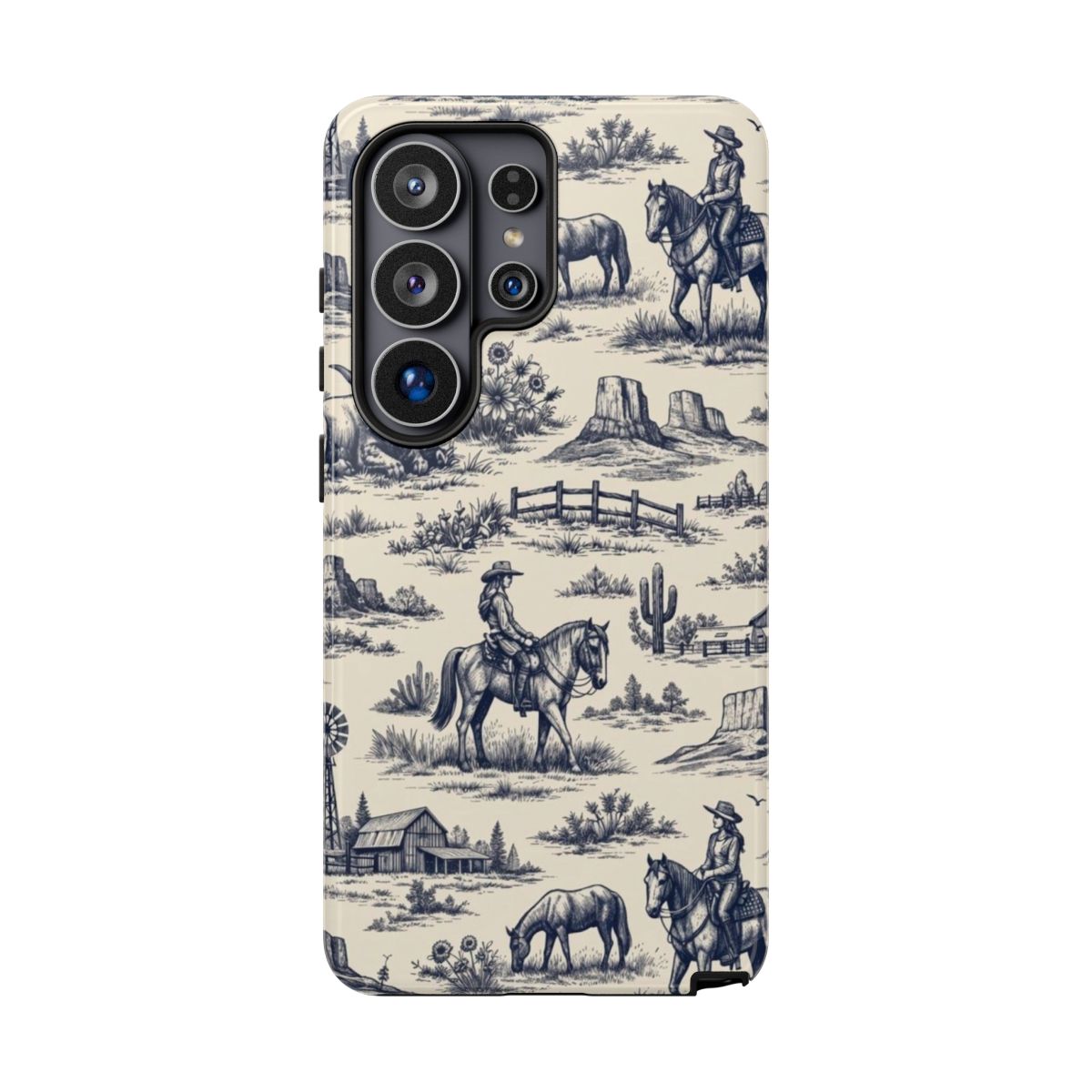 Western Toile Navy Tough Case