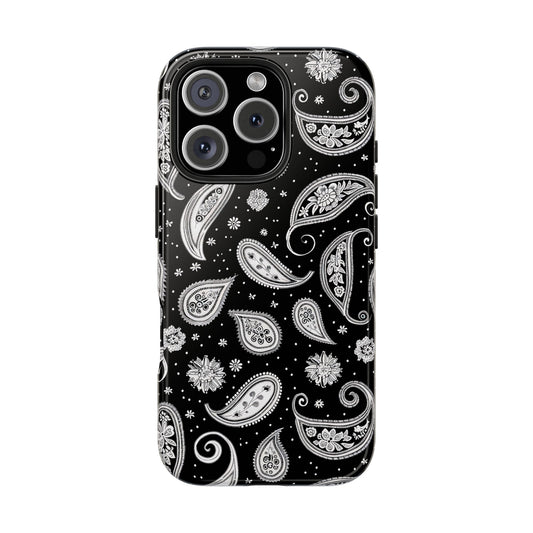 Black White Paisley Phone Case