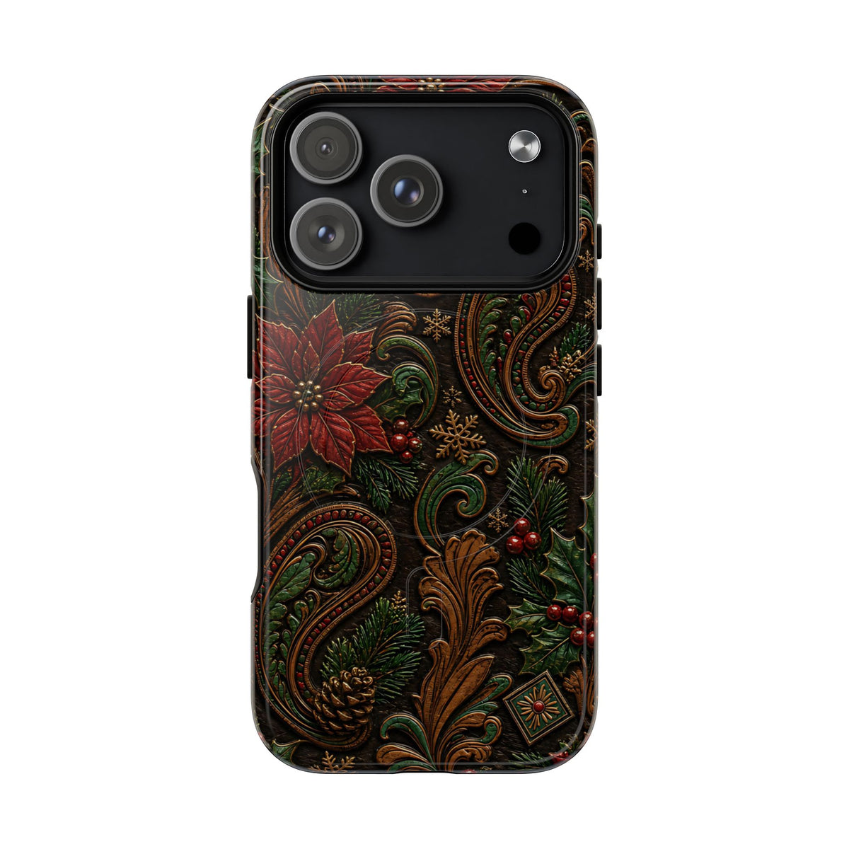 Carved Christmas Paisley Magnetic Case