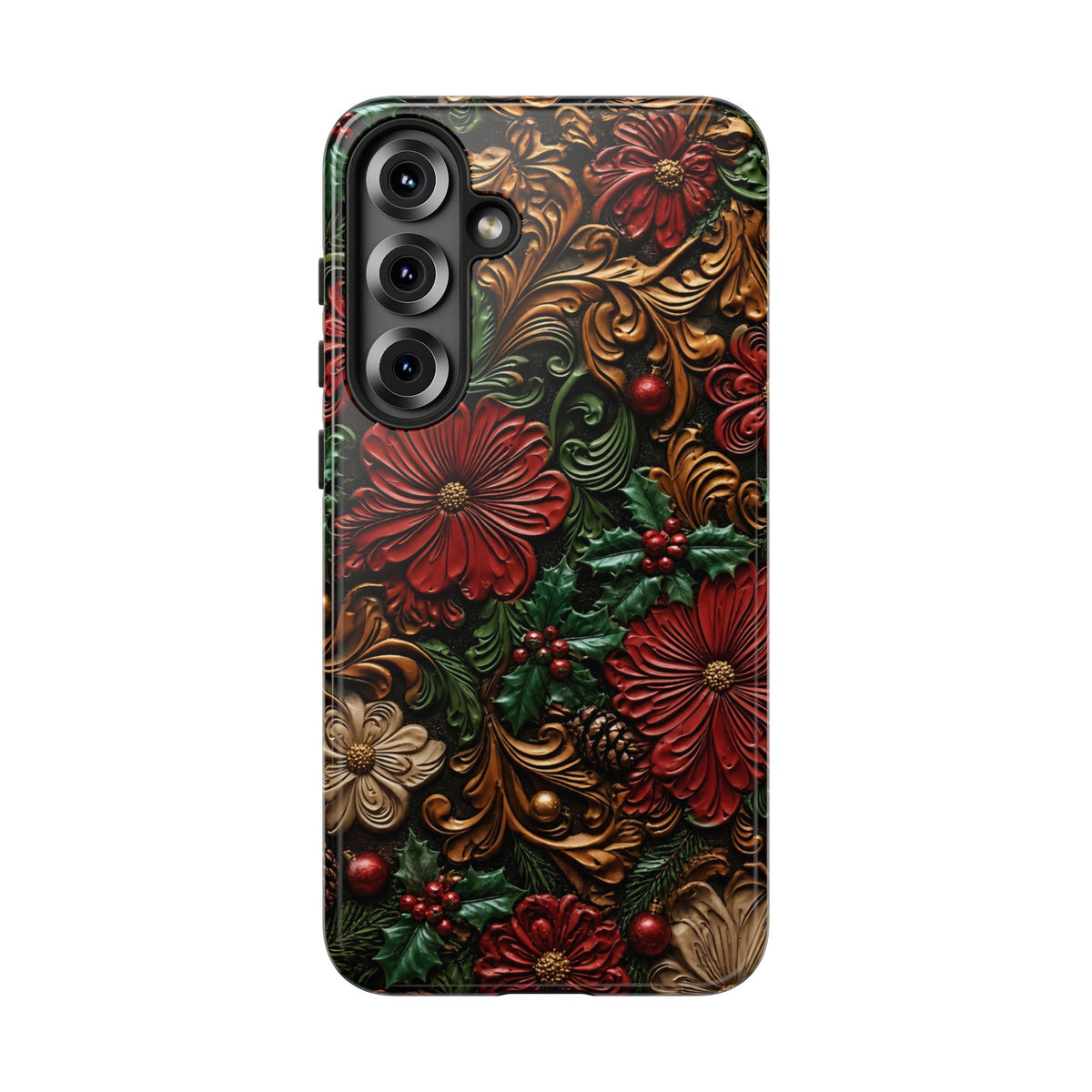 Tooled Christmas Blooms Tough Case