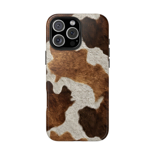 Two-Tone Brown Cowhide Phone Case