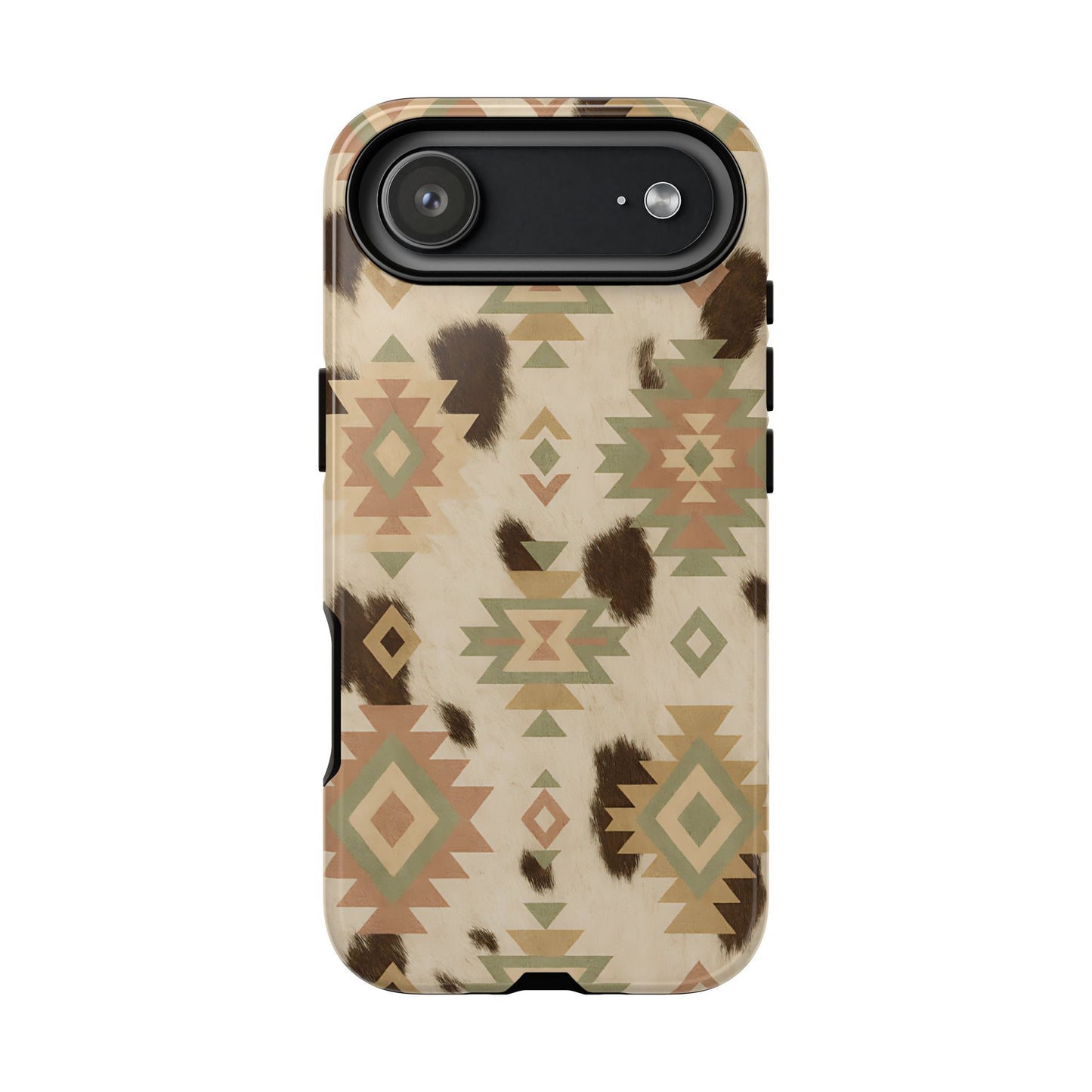 Neutral Aztec + Cowhide Tough Phone Case