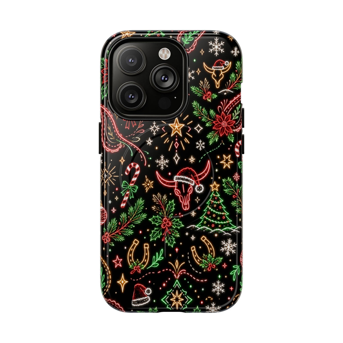Neon Christmas Skulls Magnetic Case