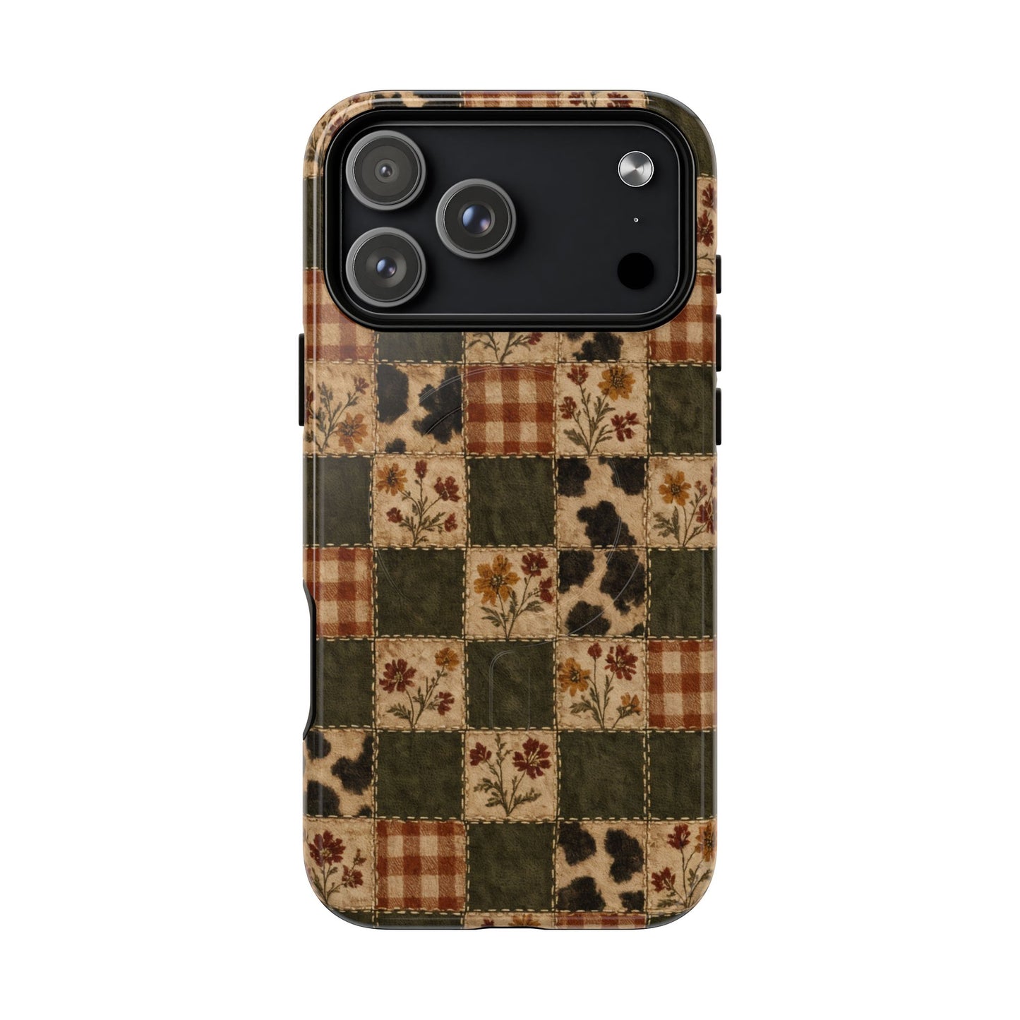 Autumn Plaid Patchwork Magnetic Case